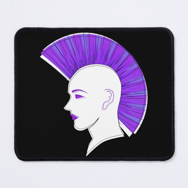Item preview, Silhouette with Purple Mohawk, Unusual Hairstyle designed and sold by Dven-Clothes.
