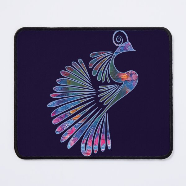 Item preview, BLUE AND PINK PEACOCK ABSTRACT BIRD TRIBAL ART designed and sold by ittybittyowl.
