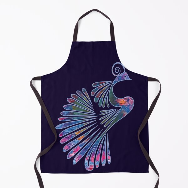 Item preview, BLUE AND PINK PEACOCK ABSTRACT BIRD TRIBAL ART designed and sold by ittybittyowl.