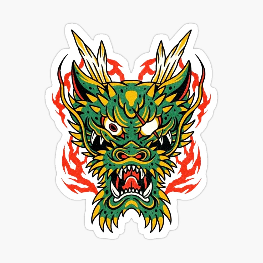 Tatouage Tete De Dragon Japonais Poster « Tatouage de tête de dragon japonais traditionnel », par Cesarcali  | Redbubble
