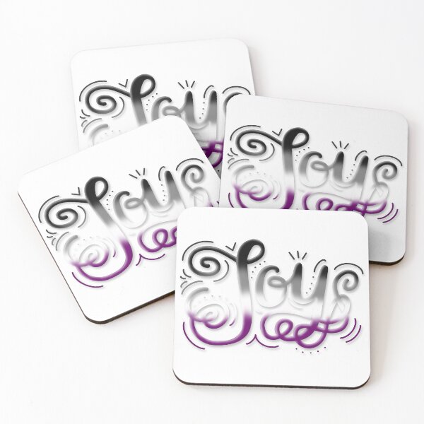 Item preview, Joy Hand Lettering Asexual Ace Pride Purple Grey Black designed and sold by JoyfulJen.