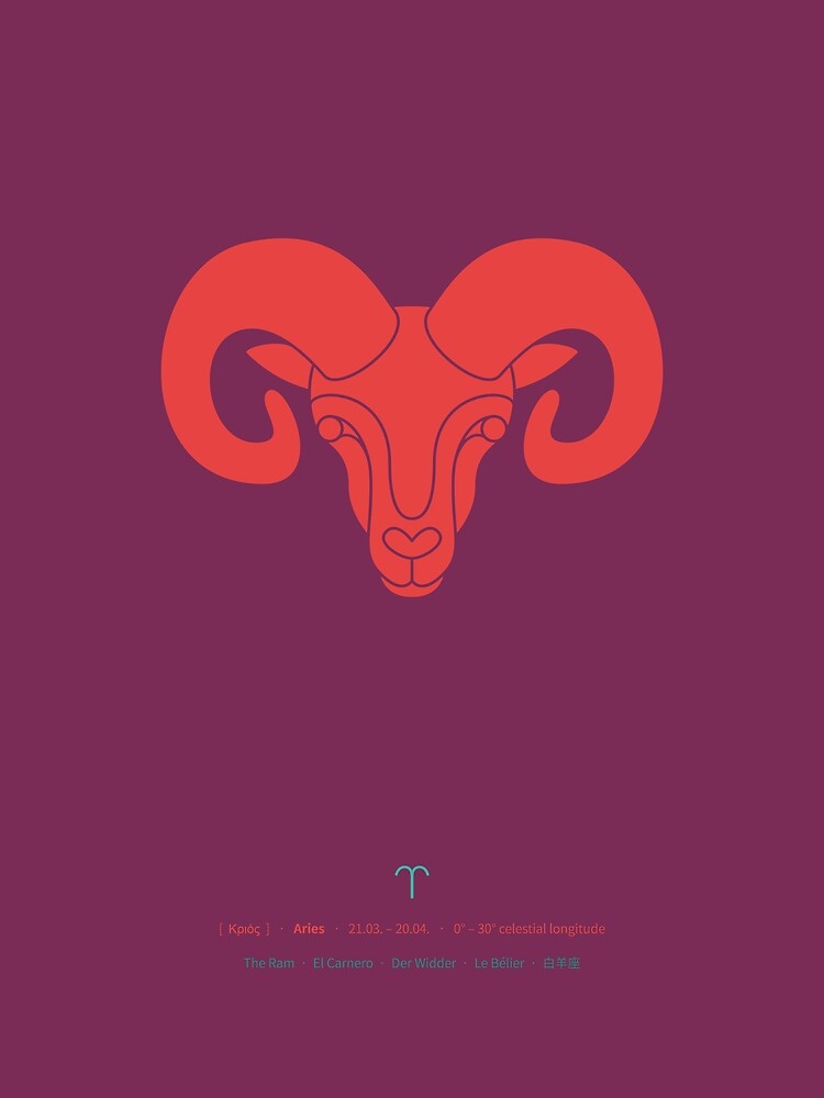 Aries Zodiac / Ram Star Sign Poster by Thoth-Adan