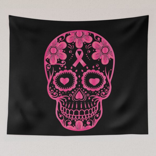 Item preview, Sugar Skull Pink Ribbon Day Of The Dead Breast Cancer Awareness  designed and sold by Med ing.