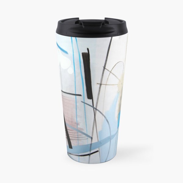 Blue Abstract Art Print Travel Mug