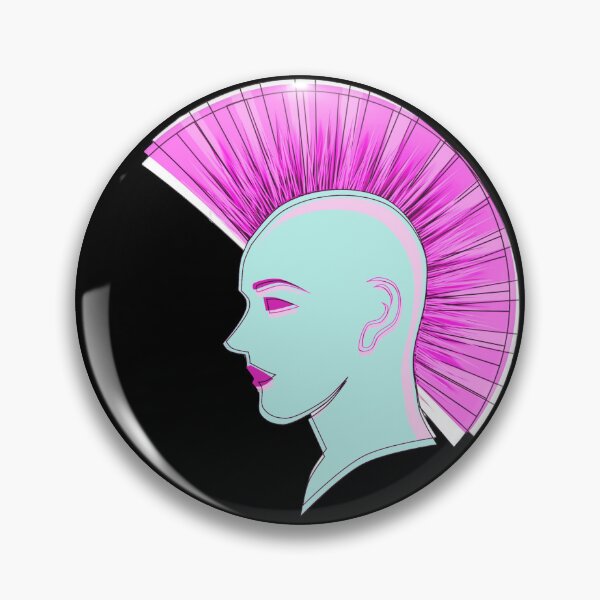 Item preview, Silueta con Pink Mohawk, peinado inusual designed and sold by Dven-Clothes.