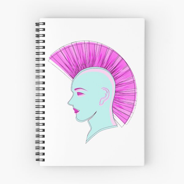 Artikelvorschau, Silhouette mit rosa Mohawk, ungewöhnliche Frisur entworfen und verkauft von Dven-Clothes.