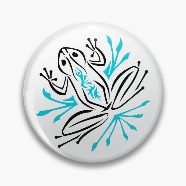Item preview, Black and Blue Frog - Abstract / Tribal - Cute Frog designed and sold by SfidaDesigns.