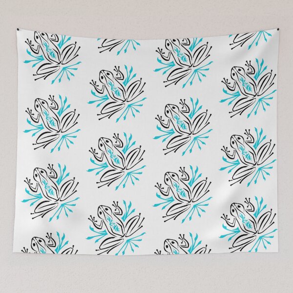 Item preview, Black and Blue Frog - Abstract / Tribal - Cute Frog designed and sold by SfidaDesigns.