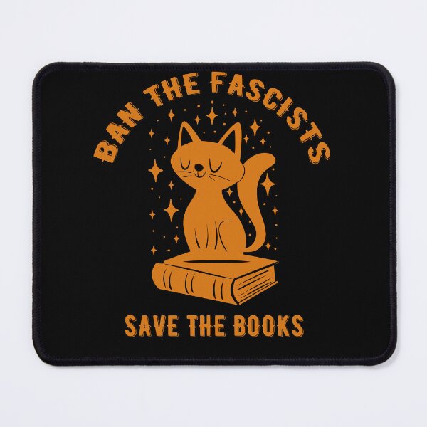 Item preview, Ban the fascists save the books - Bookworms cat designed and sold by Raiko-art.