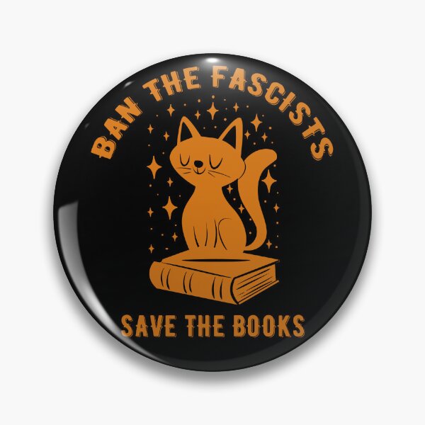 Item preview, Ban the fascists save the books - Bookworms cat designed and sold by Raiko-art.