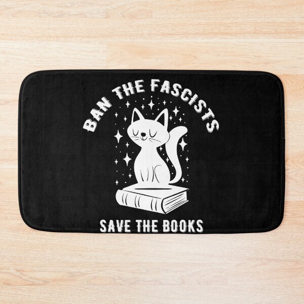 Item preview, Ban the fascists save the books - Bookworms cat designed and sold by Raiko-art.