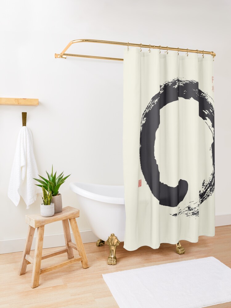 Alternate view of Ensō / Japanese Zen Circle Shower Curtain