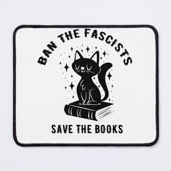 Item preview, Ban the fascists save the books - Bookworms cat designed and sold by Raiko-art.