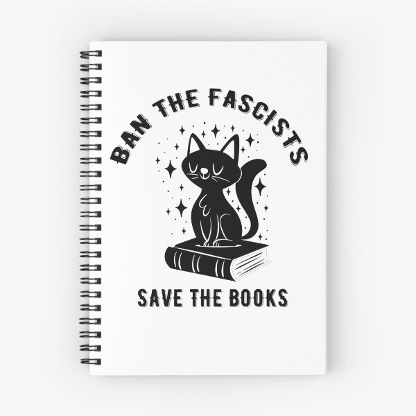 Item preview, Ban the fascists save the books - Bookworms cat designed and sold by Raiko-art.