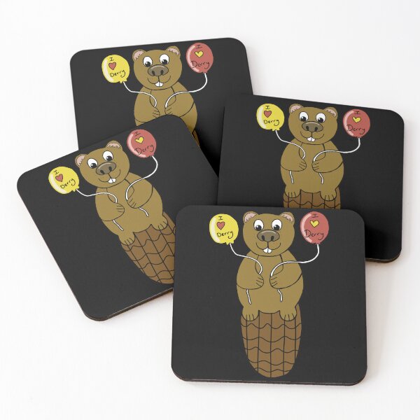 Item preview, cute Beaver with I love Derry balloons designed and sold by Haloproductions.