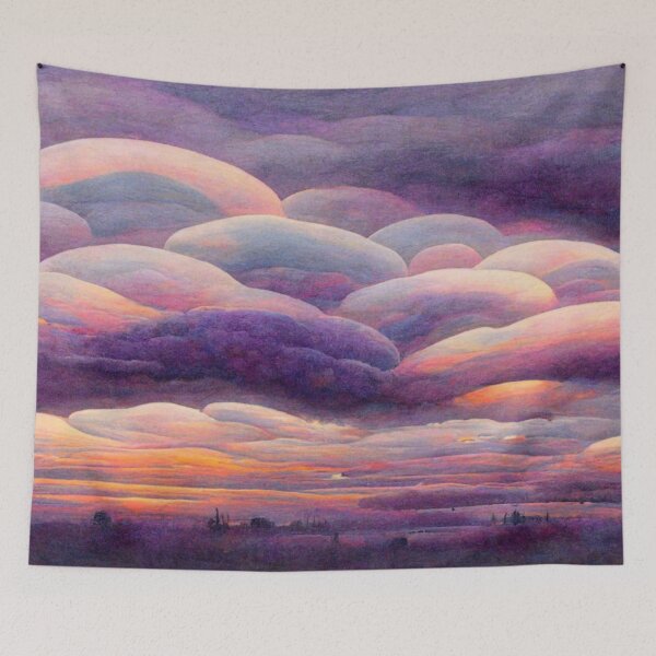 Item preview, Purple clouds Tie Dye inspired sunset designed and sold by RileyKyler.