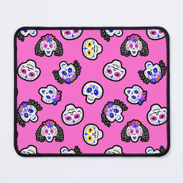 Item preview, Halloween Sugar Skulls Pattern On Bright Pink Background designed and sold by DEC02.