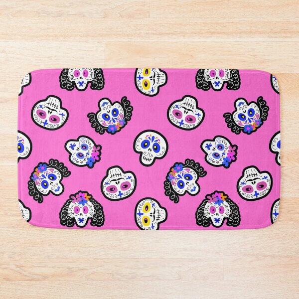 Item preview, Halloween Sugar Skulls Pattern On Bright Pink Background designed and sold by DEC02.