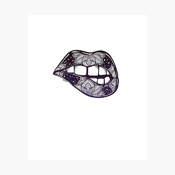 Sexy Paisley Lips Photographic Print