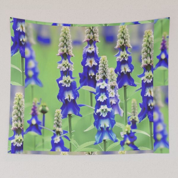 Item preview, blue delphinium flowers designed and sold by starfishstuff.