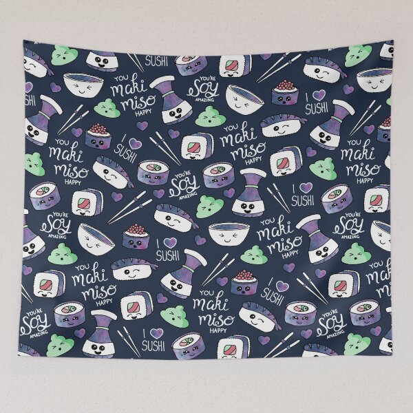 Item preview, Galaxy Sushi on Dark Blue designed and sold by Gingerlique.
