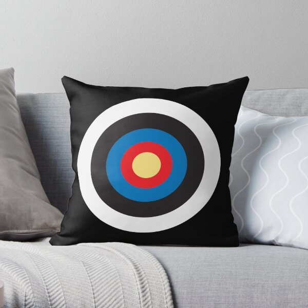 Bulls Eye. Target, MOD, Roundel, en NEGRO. Cojín