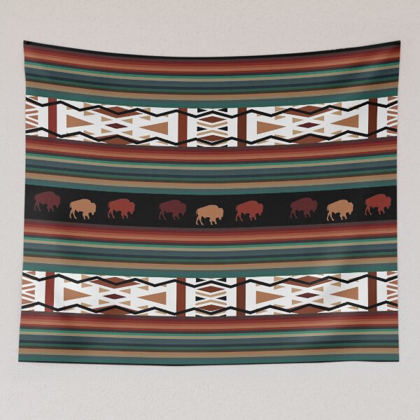 Item preview, American Buffalo Aztec Pattern designed and sold by handsoftime2020.