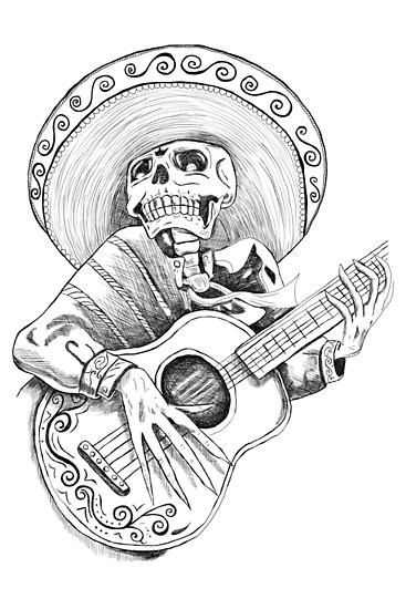 Póster «Dead Romantic Mexican Mariachi Skull» de cynthiacabello | Redbubble