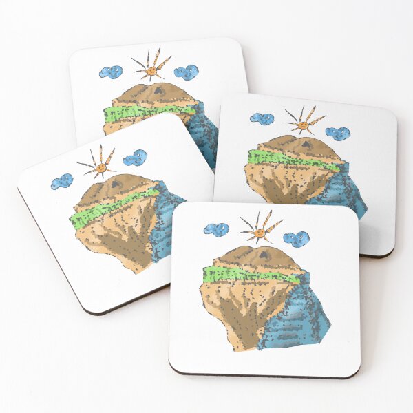 Item preview, pixel mountain  sun clouds  designed and sold by Coffeemerc117.