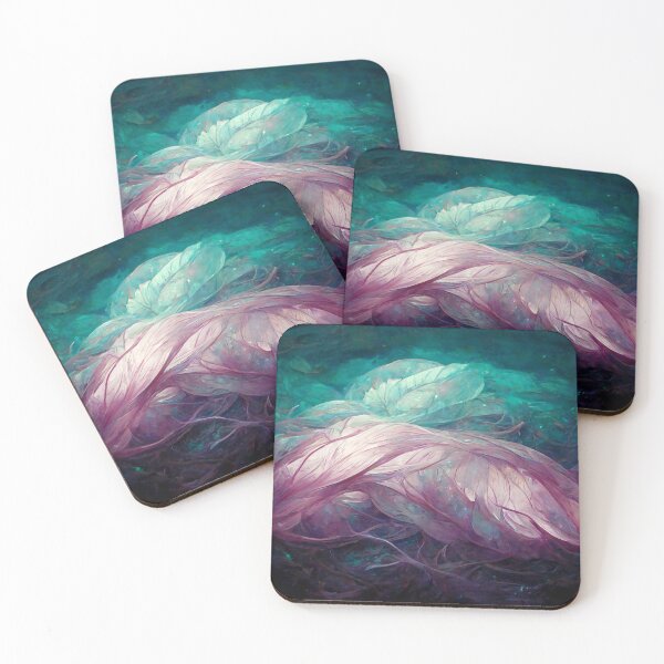 Item preview, Abstract Feathers in Teal and Pink designed and sold by Michele Bergh.