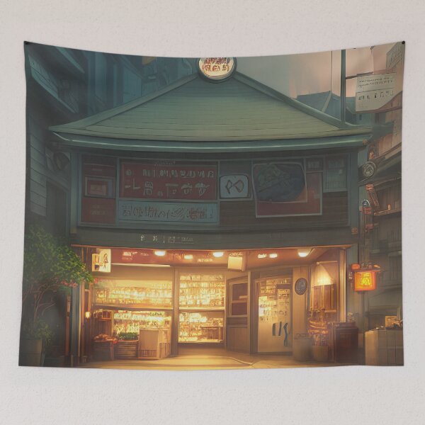 Item preview, Painting of a small shop seen from the outside designed and sold by Dicoart.