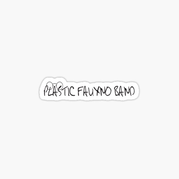 Plastic Fauxno Band Logo - Black Print Sticker