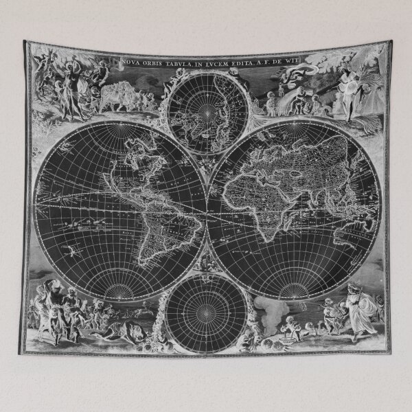 Item preview, Black and White World Map (1670) Inverse designed and sold by BravuraMedia.