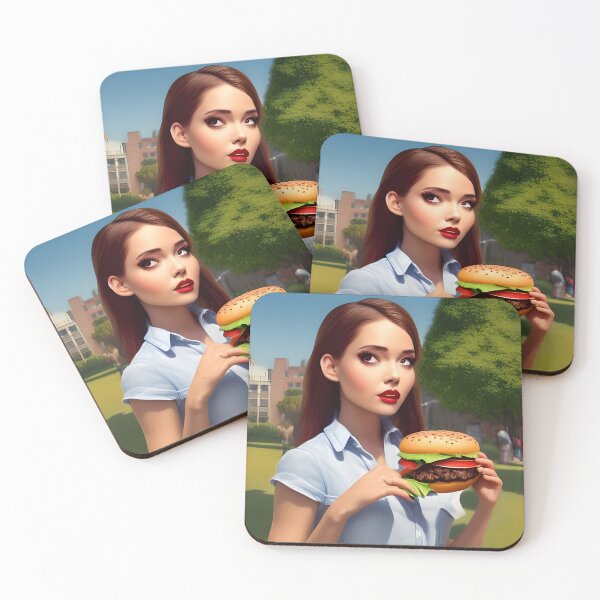 Item preview, Beautiful Burger Babe designed and sold by mormonwookiee.