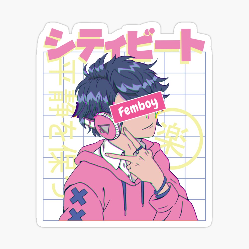 Glitch Femboy Japanese Otaku Aesthetic Pastel Anime | Magnet