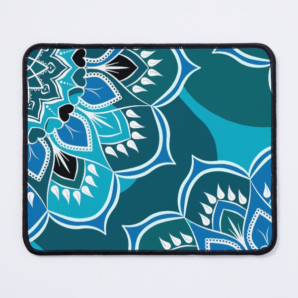 Item preview, Boho Mandala in Turquoise, Blue, Dark Teal, White, and Black designed and sold by LDTreasures.