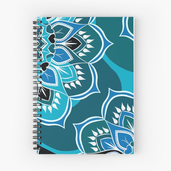Item preview, Boho Mandala in Turquoise, Blue, Dark Teal, White, and Black designed and sold by LDTreasures.