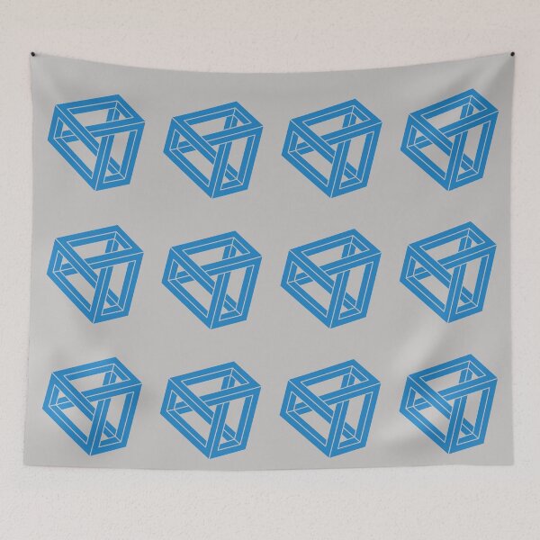 Item preview, Trickonometry Puzzle Me This Blue Polygon Optical Illusion designed and sold by FuddalanDesigns.