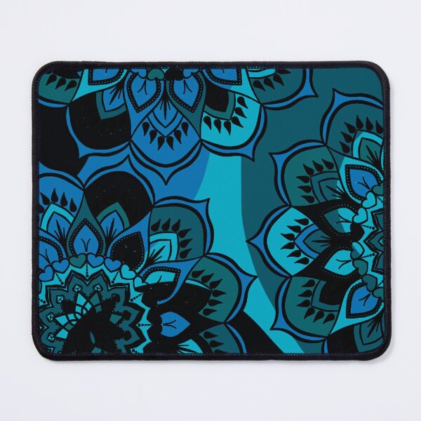 Item preview, Boho Mandala in Cobalt Blue, Teal, Dark Green, and Black designed and sold by LDTreasures.