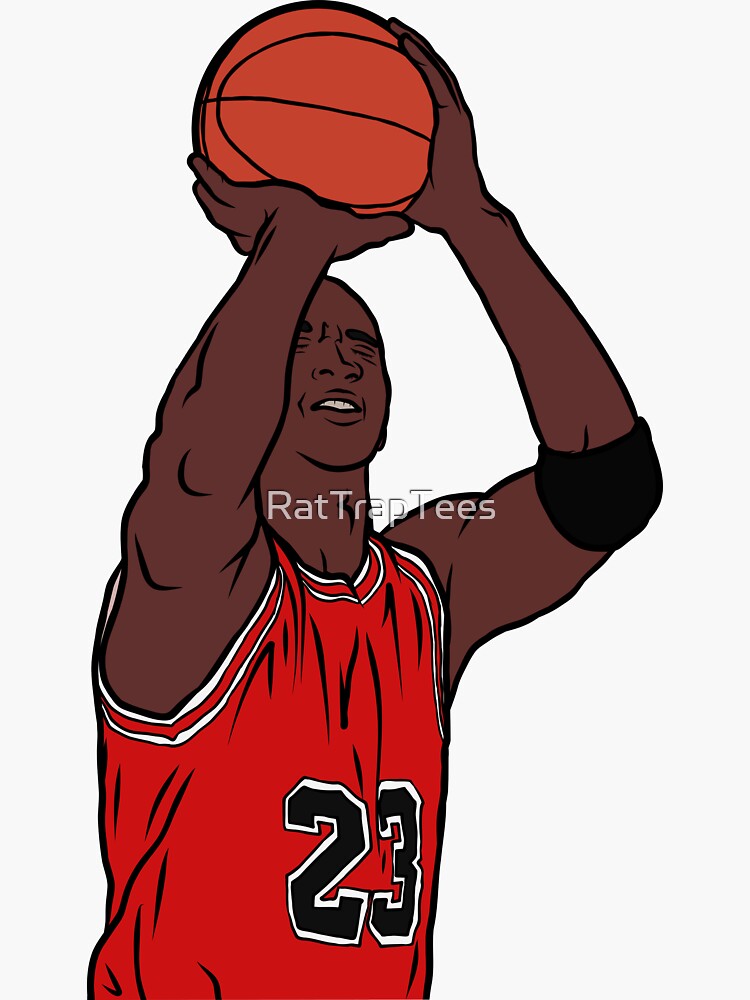 "Michael Jordan Eyes Closed Free Throw" Sticker for Sale by RatTrapTees