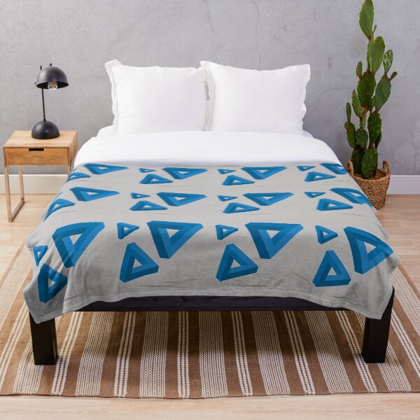 Item preview, Trickonometry Puzzle Me This Blue Floating Triangles Illusion designed and sold by FuddalanDesigns.