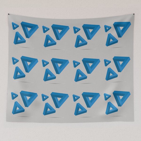 Item preview, Trickonometry Puzzle Me This Blue Floating Triangles Illusion designed and sold by FuddalanDesigns.