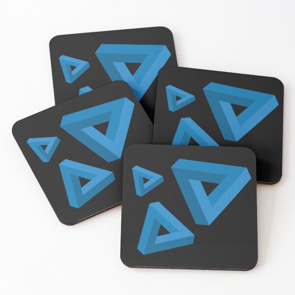 Item preview, Trickonometry Puzzle Me This Blue Floating Triangles Illusion designed and sold by FuddalanDesigns.