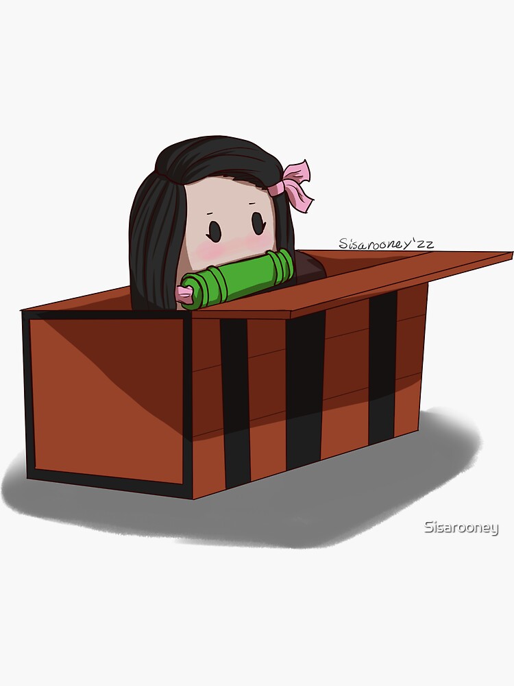 "Nezuko in her Box" Sticker for Sale by Sisarooney | Redbubble