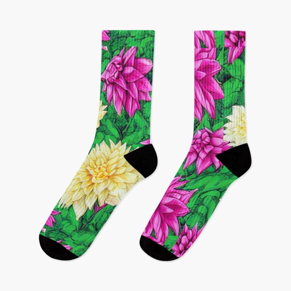 Item preview, Patterns of yellow, red flowers and green leaves designed and sold by ArteEterno.