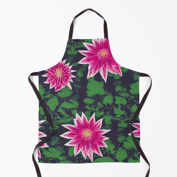 Item preview, Pink flower patterns with white border and green leaves designed and sold by ArteEterno.