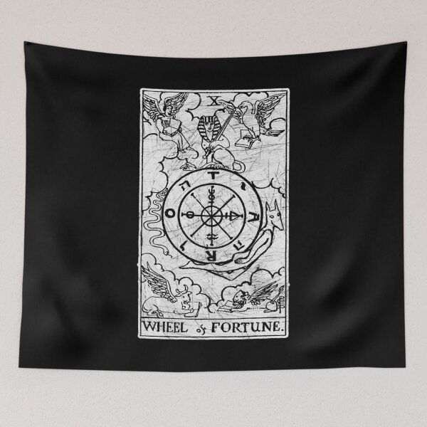 Item preview, Wheel of Fortune Tarot Card - Major Arcana - fortune telling - occult designed and sold by createdezign.