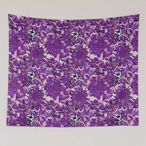 Item preview, purple flower patterns designed and sold by ArteEterno.