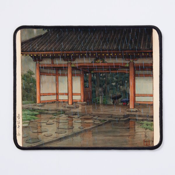 Item preview,  Kawase Hasui Watercolor Painting of Tsubosaka Temple in Rain designed and sold by TeeARTHY.