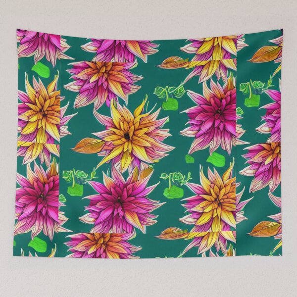 Item preview,  Orange and purple flower patterns designed and sold by ArteEterno.
